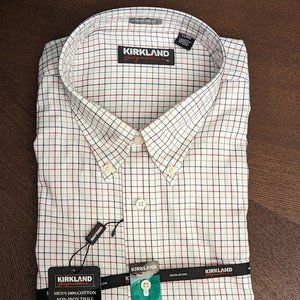 [NEW] Kirkland Signature Men's Non-Iron Twill SHORT SLEEVE Sport Shirt XL